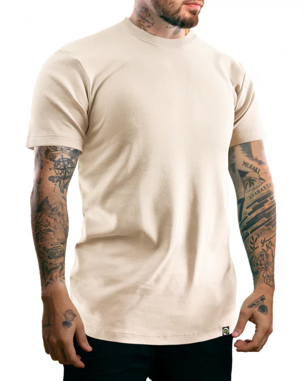 Camiseta Lisa Alto Gramaje - Latte Beige