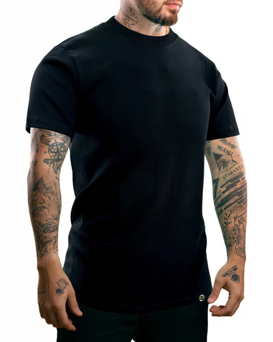 Camiseta Lisa Alto Gramaje - Midnight Black